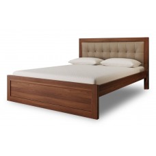 Дерев'яне ліжко з м'яким узголів'ям МАДРИД М20 із масиву бука ★ від 90х190 до 180х200 см ★ односпальне | полуторне| двоспальне